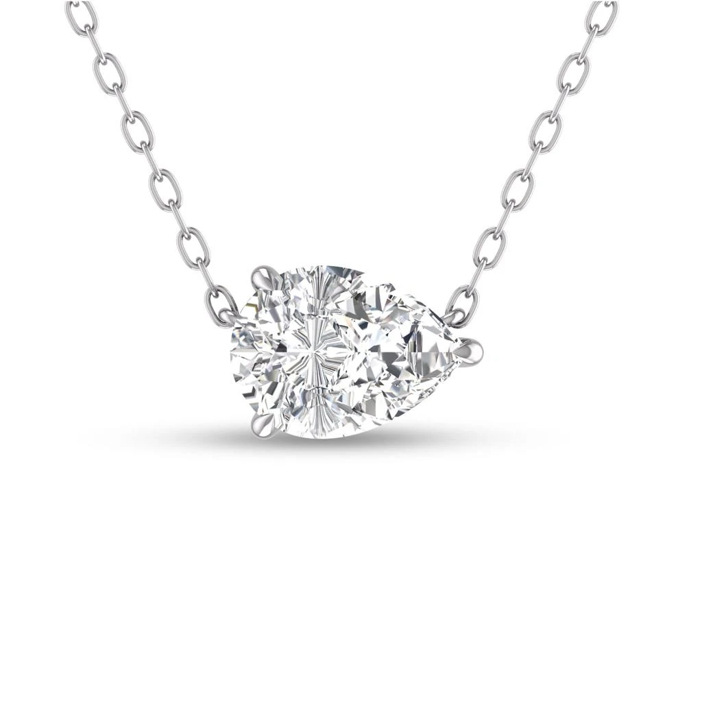 商品SSELECTS|Lab Grown 1/2 Carat Floating Pear Shaped Diamond Solitaire Pendant In 14k White Gold,价格¥7865,第1张图片