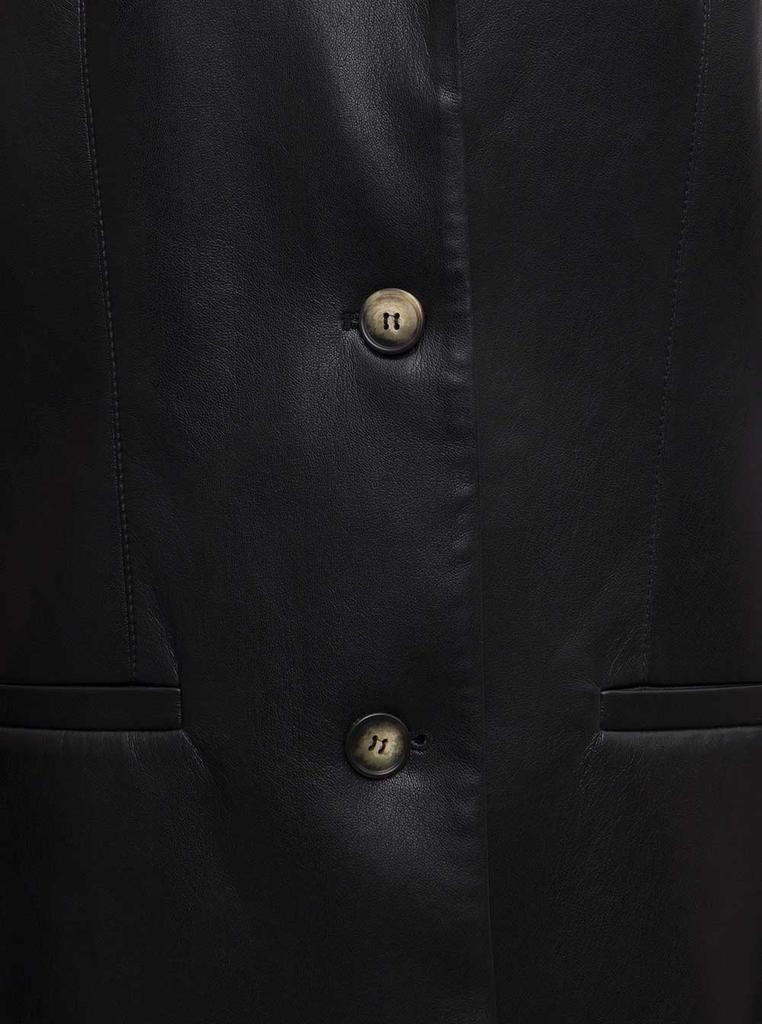 Nanushka Black Single Breastedvegan Leather Blazer商品第3张图片规格展示