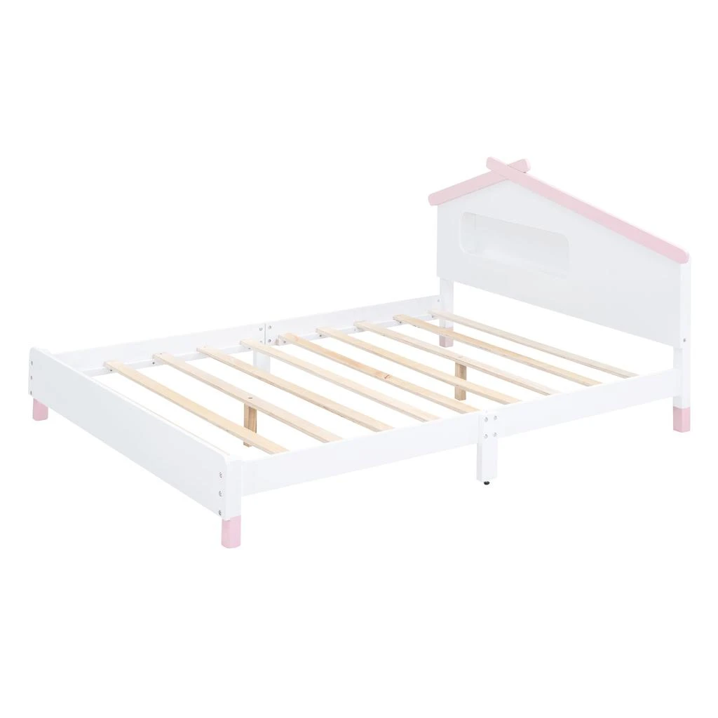 商品Streamdale Furniture|Streamdale Platform Bed with House-shaped Headboard & Night Lights,价格¥2670,第4张图片详细描述