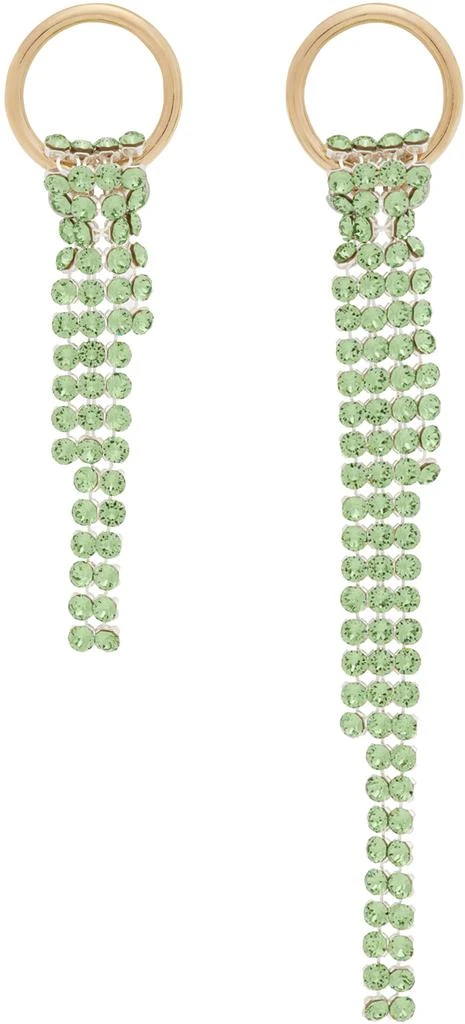 商品Justine Clenquet|SSENSE Exclusive Gold & Green Shanon Earrings,价格¥356,第1张图片