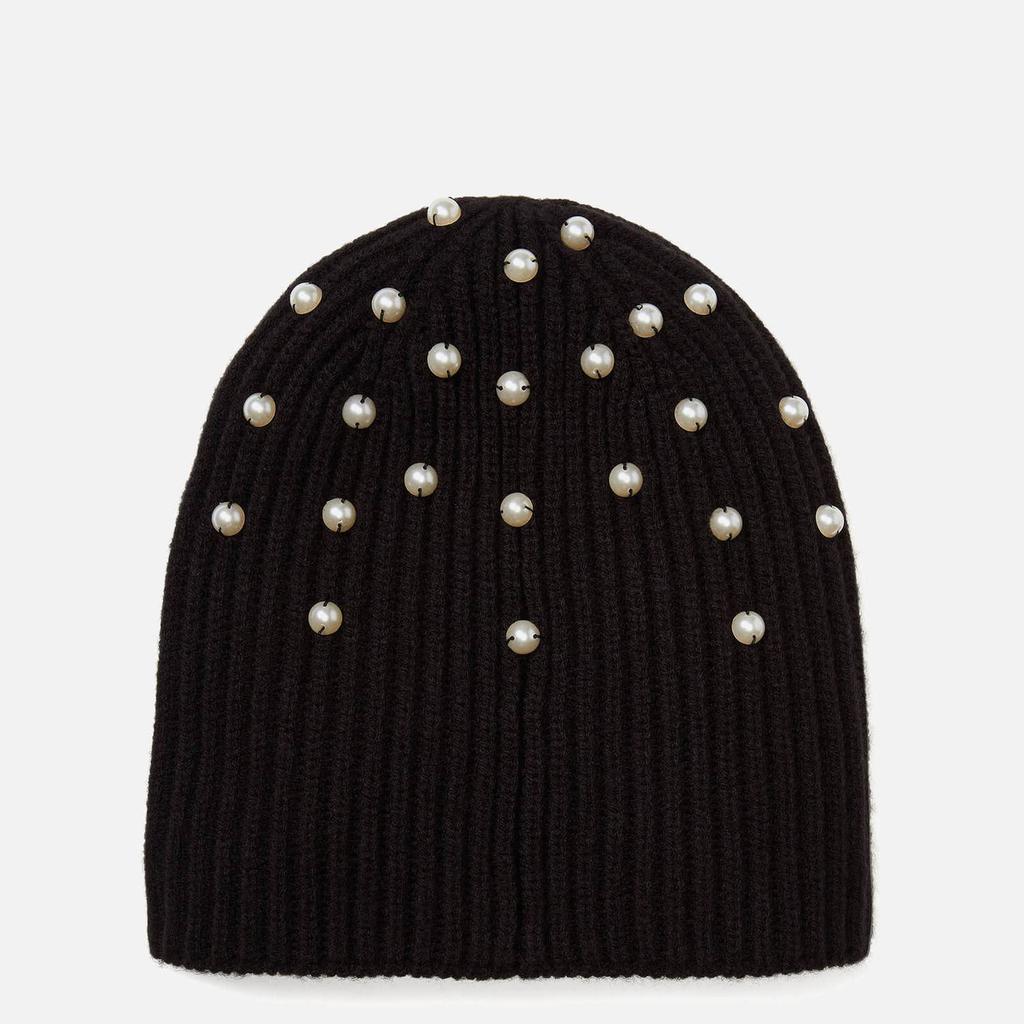 商品Kate Spade|Kate Spade New York Women's Imitation Pearl Beanie - Black,价格¥211,第1张图片