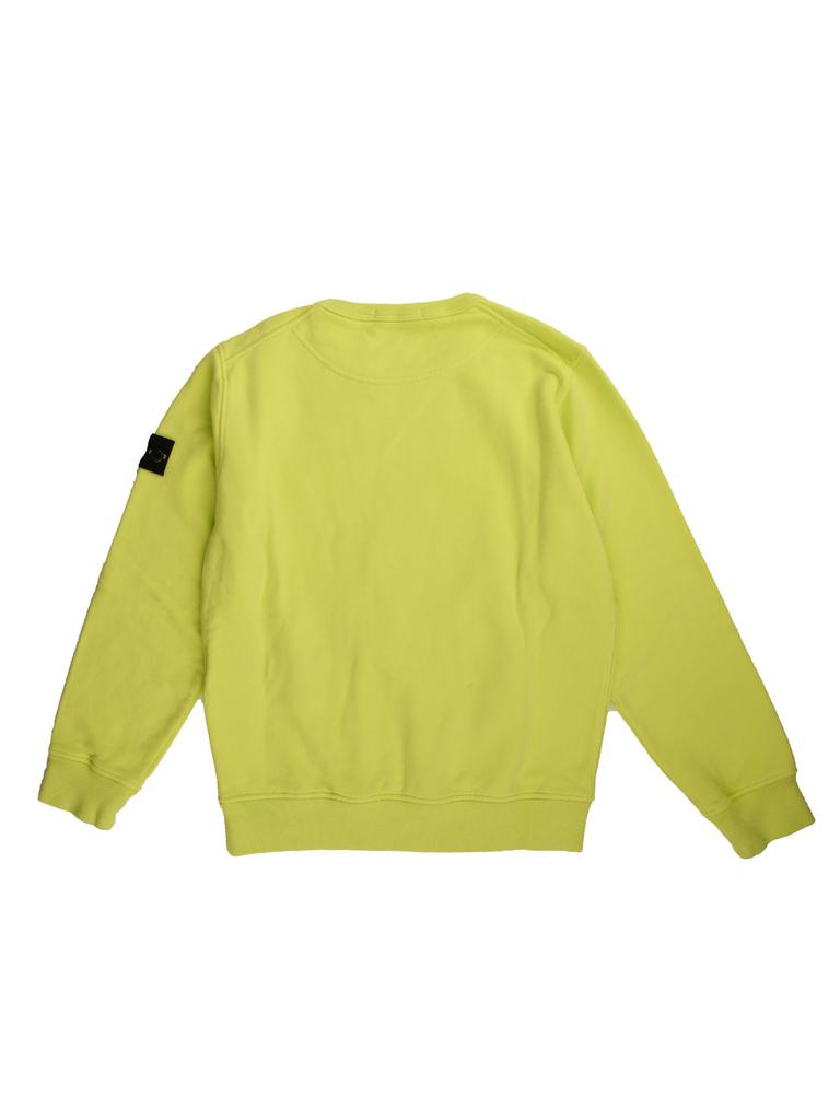 Stone Island Junior Fluo Green Crewneck Sweatshirt商品第2张图片规格展示