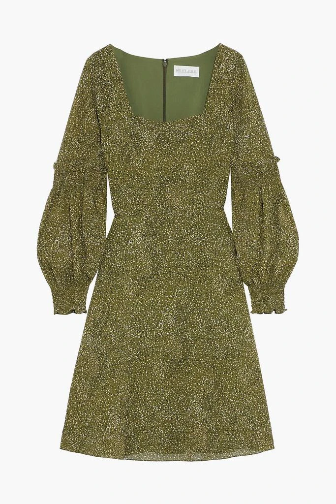 商品MIKAEL AGHAL|Shirred printed crepe de chine dress,价格¥900,第1张图片