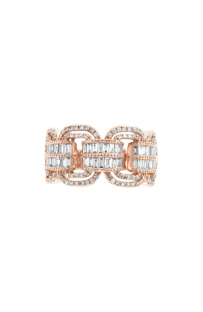 商品Effy|14K Rose Gold Baguette Cut Diamond Scalloped Band Ring - 0.80 ctw,价格¥14646,第4张图片详细描述