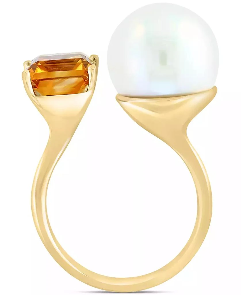 商品Effy|EFFY® Cultured Freshwater Pearl (13mm) & Citrine (2-7/8 ct. t.w.) Open Ring in 14k Yellow Gold,价格¥21815,第4张图片详细描述