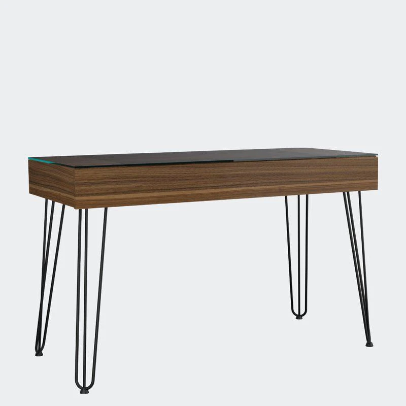 商品FM Furniture|Kyoto 120 Writing Desk, Abstract Steel Legs, One  Drawer,价格¥1146,第1张图片