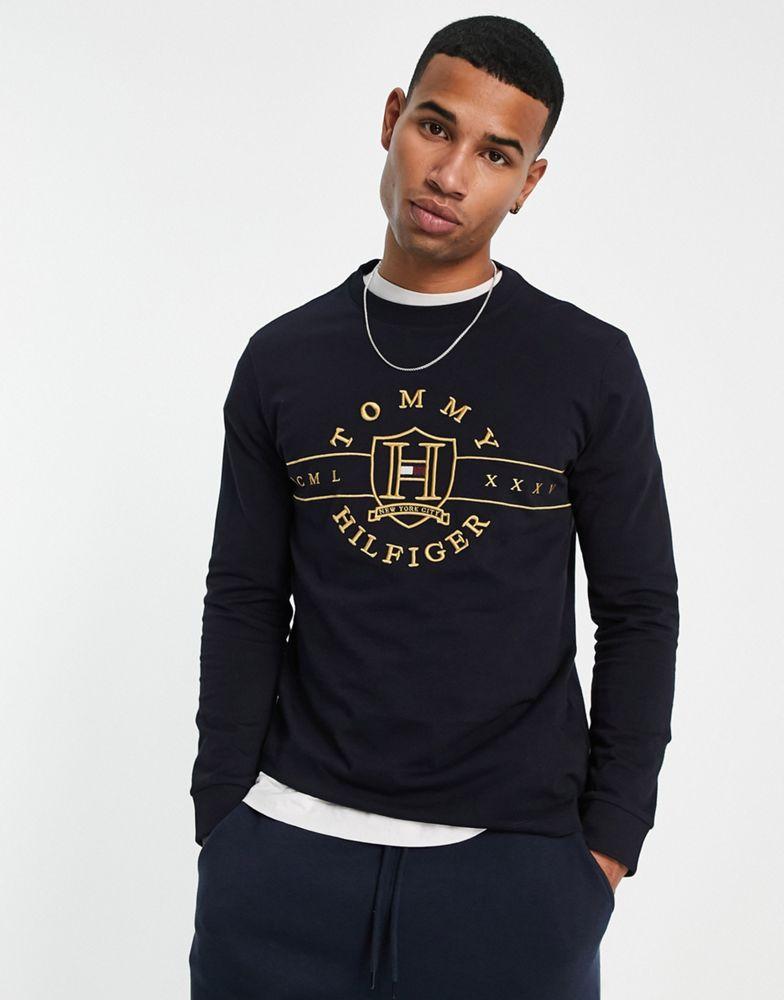 Tommy Hilfiger icon logo long sleeve t-shirt in navy商品第1张图片规格展示