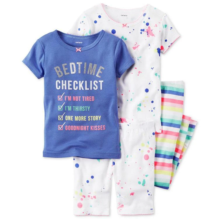 商品Carter's|女婴4-Pc. Bedtime Checklist Pajama Set, Baby Girls (0-24 months),价格¥72,第2张图片详细描述