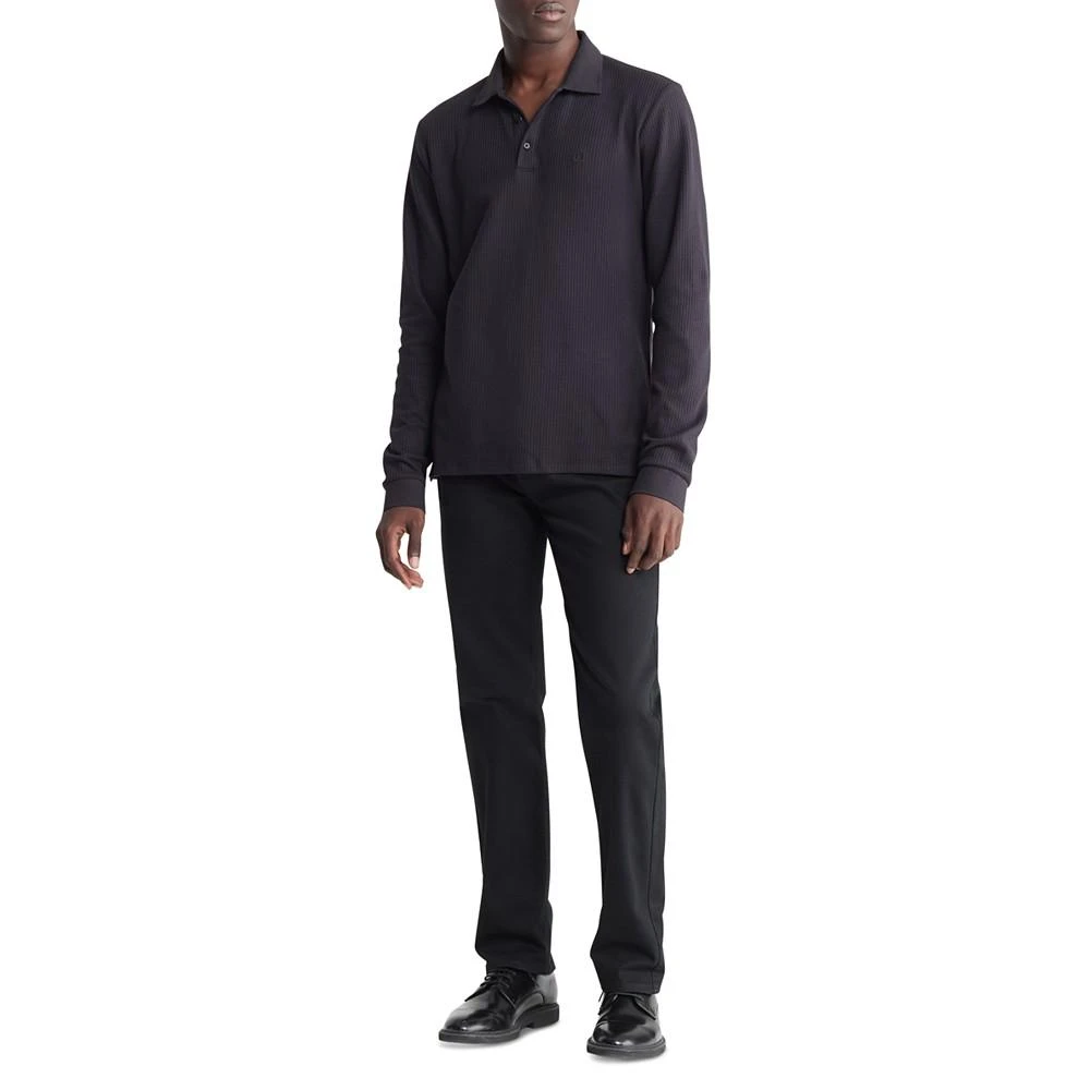 商品Calvin Klein|Men's Regular-Fit Drop Needle Long-Sleeve Polo Shirt,价格¥206,第4张图片详细描述