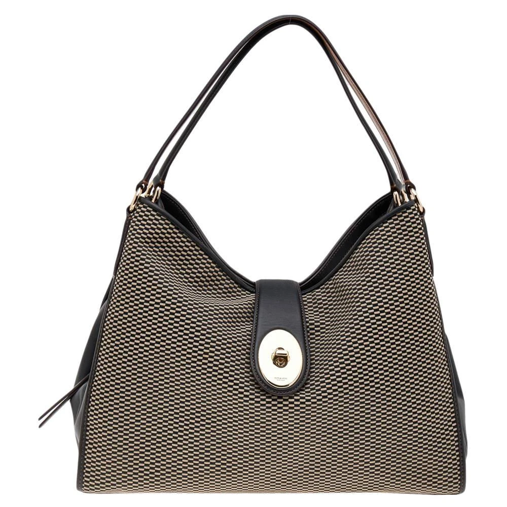 商品[二手商品] Coach|Coach Black/Beige Leather And Fabric Carlyle Madison Shoulder Bag,价格¥913,第1张图片