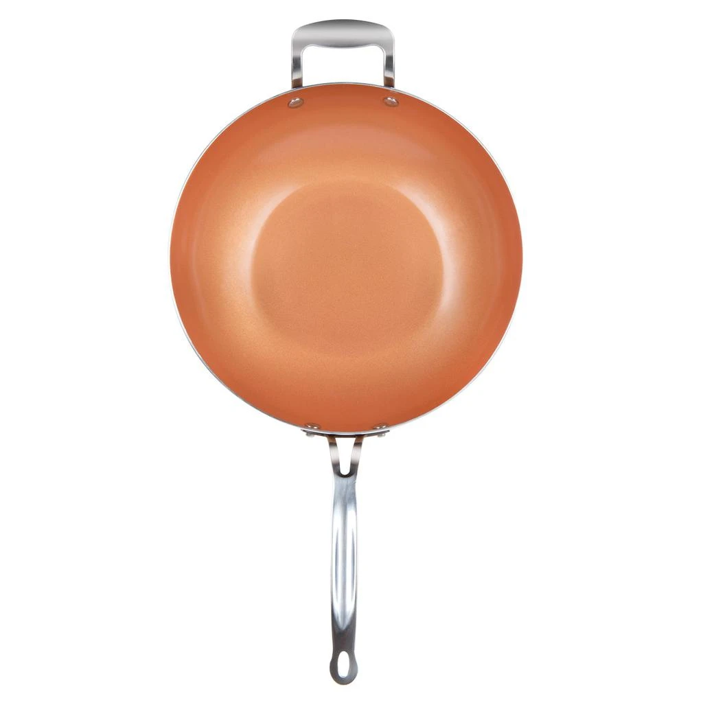 商品MASTERPAN|Chef'S Wok & Glass Lid, Copper Color Ceramic Non-Stick Coating, 12",价格¥394,第1张图片