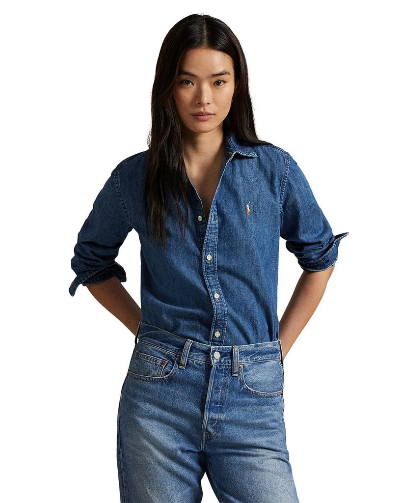 女式 牛仔纽扣衬衫 商品