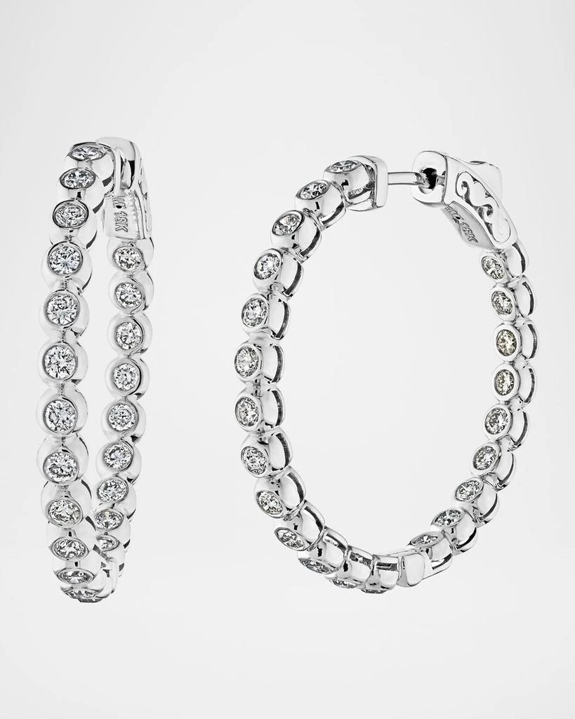 商品Cassidy Diamonds|18K White Gold Medium Diamond Hoop Earrings, 1",价格¥39038,第1张图片