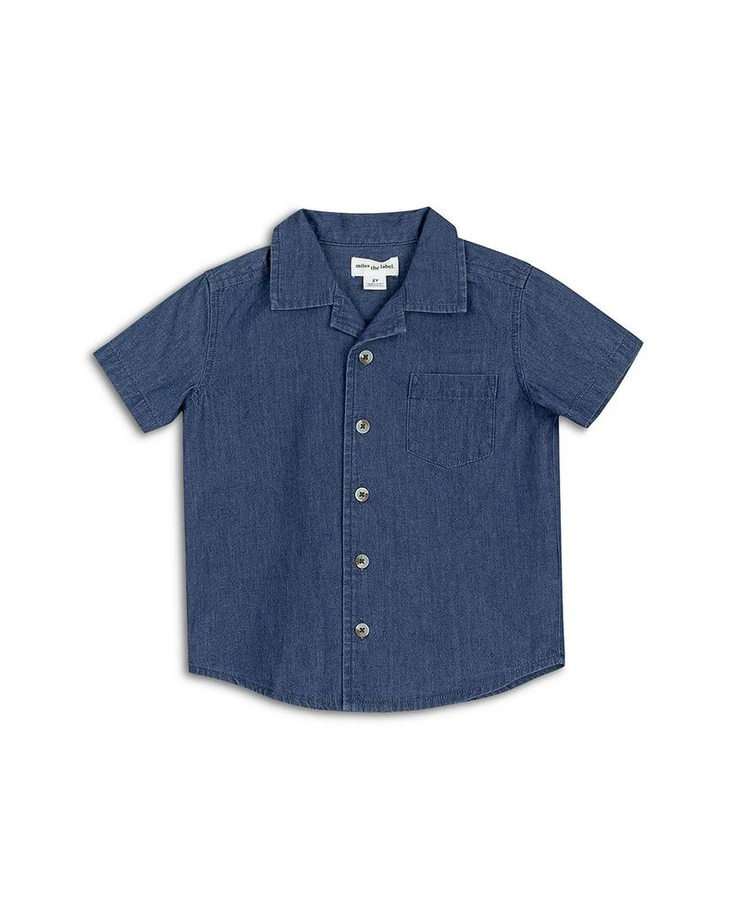 商品Miles The Label|Boys' Chambray Short Sleeve Shirt - Little Kid,价格¥119,第1张图片详细描述