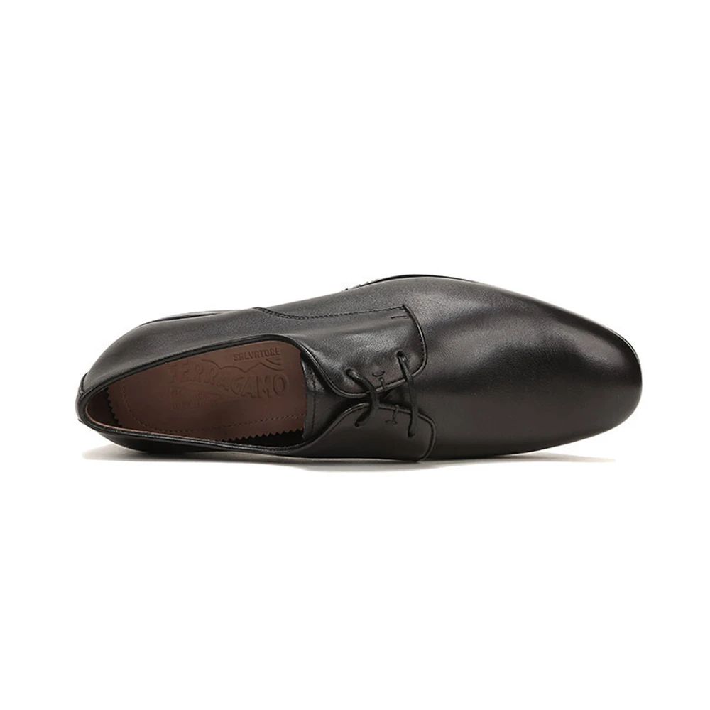 SALVATORE FERRAGAMO 男士黑色牛皮德比鞋商务皮鞋 0696261 商品