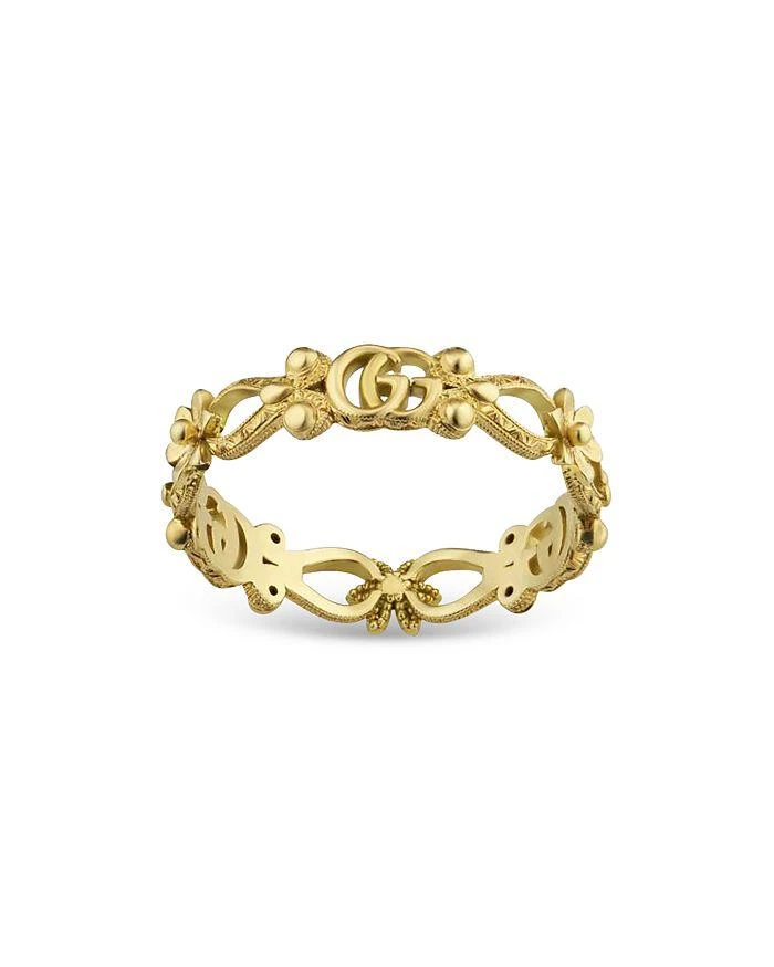 商品Gucci|18K Yellow Gold Flora Double G & Flower Openwork Ring,价格¥10767,第2张图片详细描述