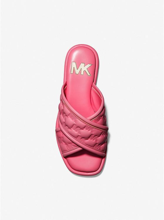 商品Michael Kors|Gideon Logo Embossed Faux Leather Slide Sandal,价格¥437,第5张图片详细描述