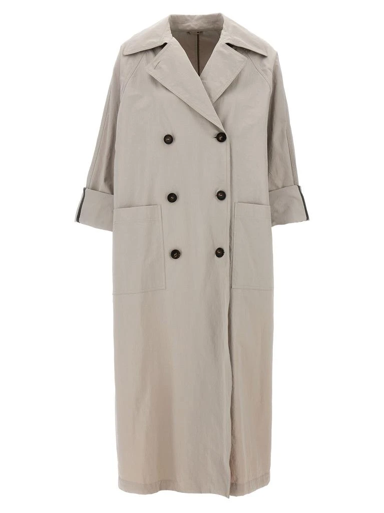 商品Brunello Cucinelli|Monile Coats, Trench Coats Gray,价格¥18956,第1张图片