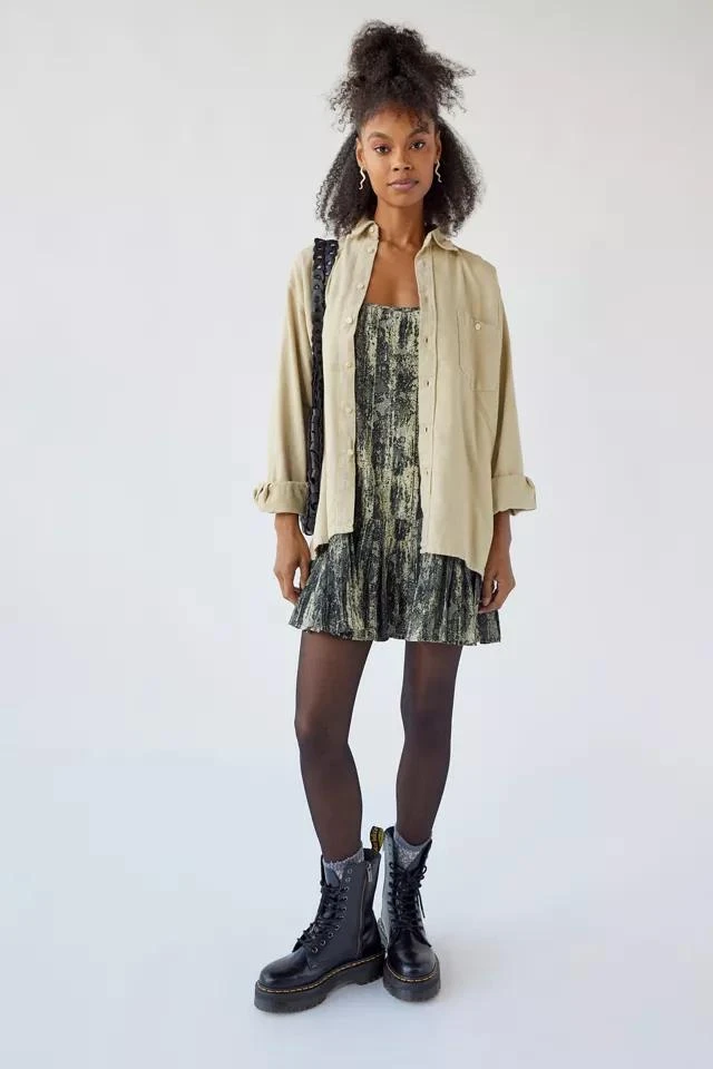 商品Urban Renewal|Urban Renewal Remade Overdyed Solid Oversized Flannel Shirt,价格¥150,第3张图片详细描述