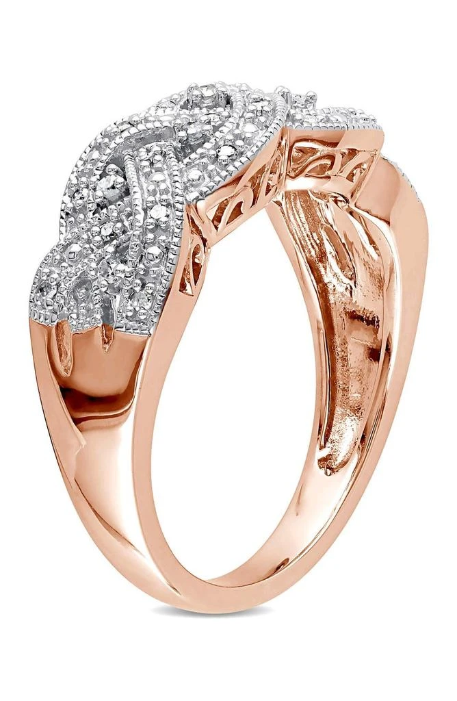 商品DELMAR|Two-Tone Pavé Diamond Braid Ring,价格¥915,第2张图片详细描述