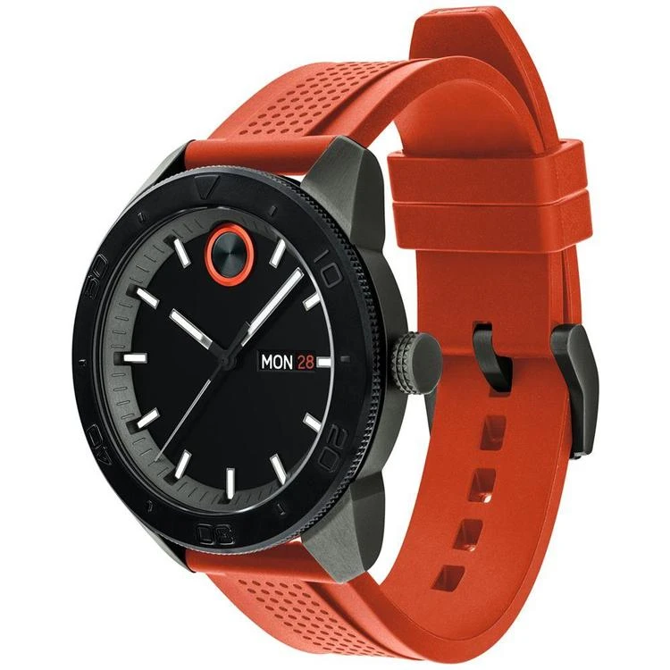 商品Movado|Men's Swiss Bold Orange Silicone Strap Watch 43mm 3600453,价格¥3331,第2张图片详细描述