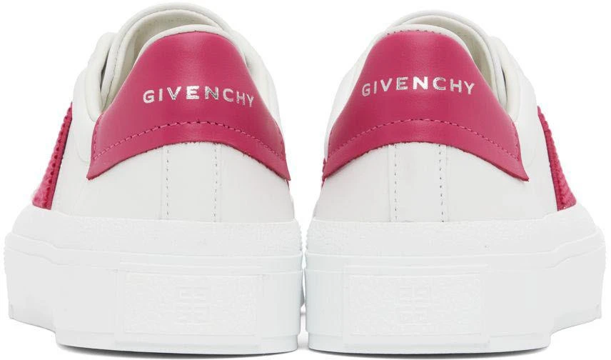 商品Givenchy|White & Pink City Sport Low-Top Sneakers,价格¥2896,第2张图片详细描述