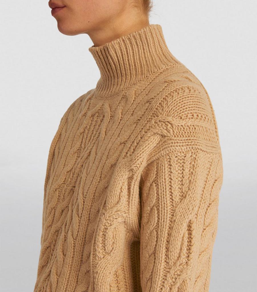 Cable-Knit Funnel-Neck Sweater商品第6张图片规格展示