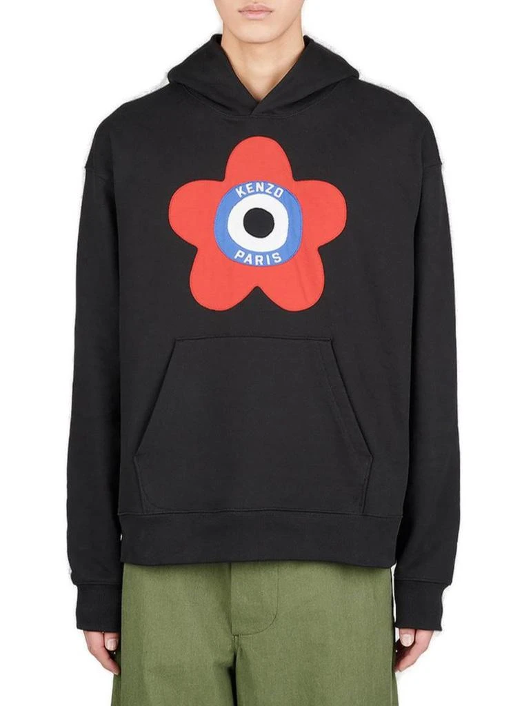 商品Kenzo|Kenzo Target Logo-Embroidered Drop Shoulder Hoodie,价格¥1332,第1张图片