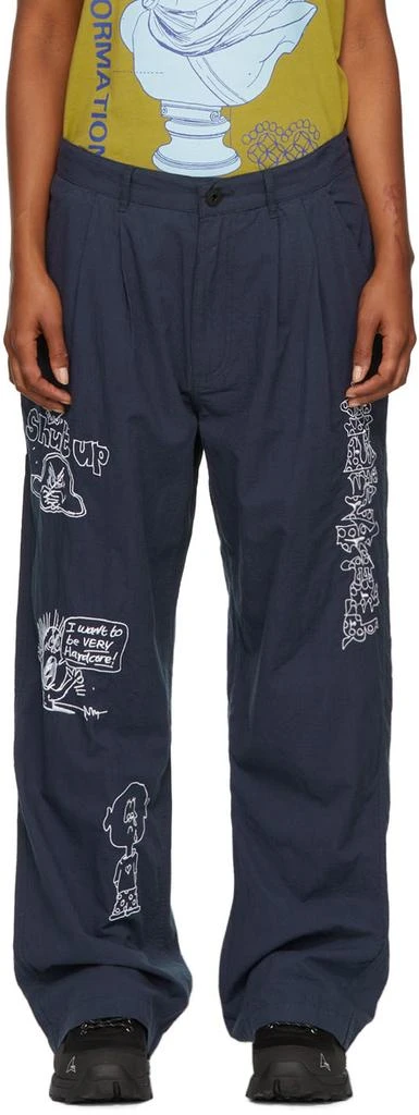 商品Brain Dead|Navy Cotton Trousers,价格¥694,第1张图片