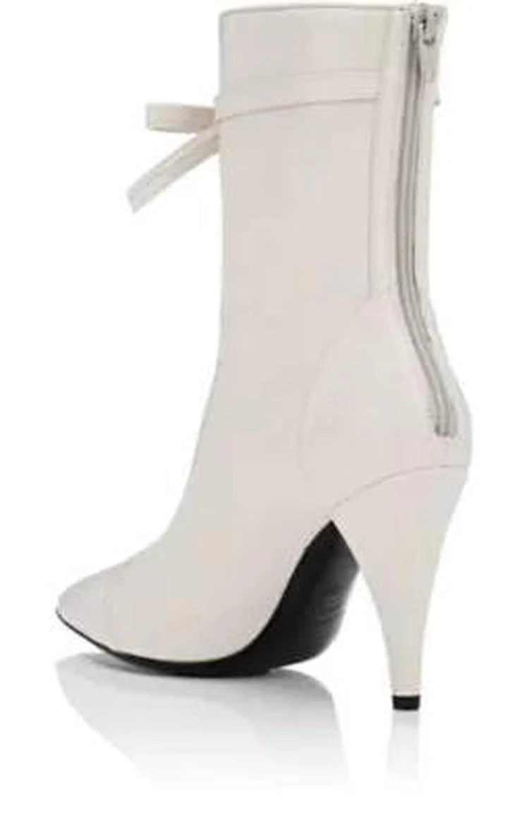 商品PHILOSOPHY di LORENZO SERAFINI|Bow-Embellished Spazzolato Leather Ankle Boots,价格¥3861,第3张图片详细描述