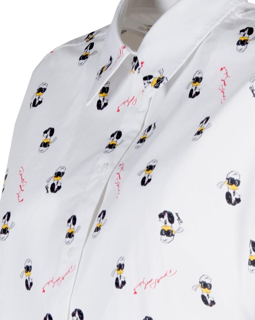 Karl Lagerfeld Logo Printed Cropped Shirt商品第4张图片规格展示