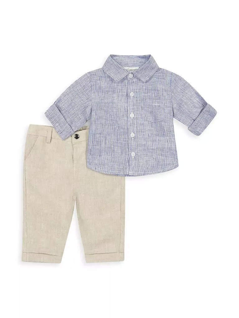 商品Miniclasix|Baby Boy's Linen Shirt & Pants Set,价格¥350,第1张图片