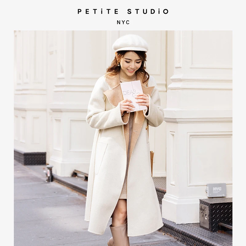 Payton驼米拼色温柔质感双面穿羊毛大衣 | Payton Reversible Wool Coat - Camel & Ivory 商品