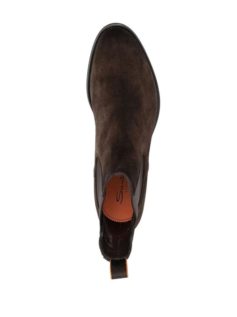 商品Santoni|Brown Suede Chelsea Boots,价格¥6368,第4张图片详细描述