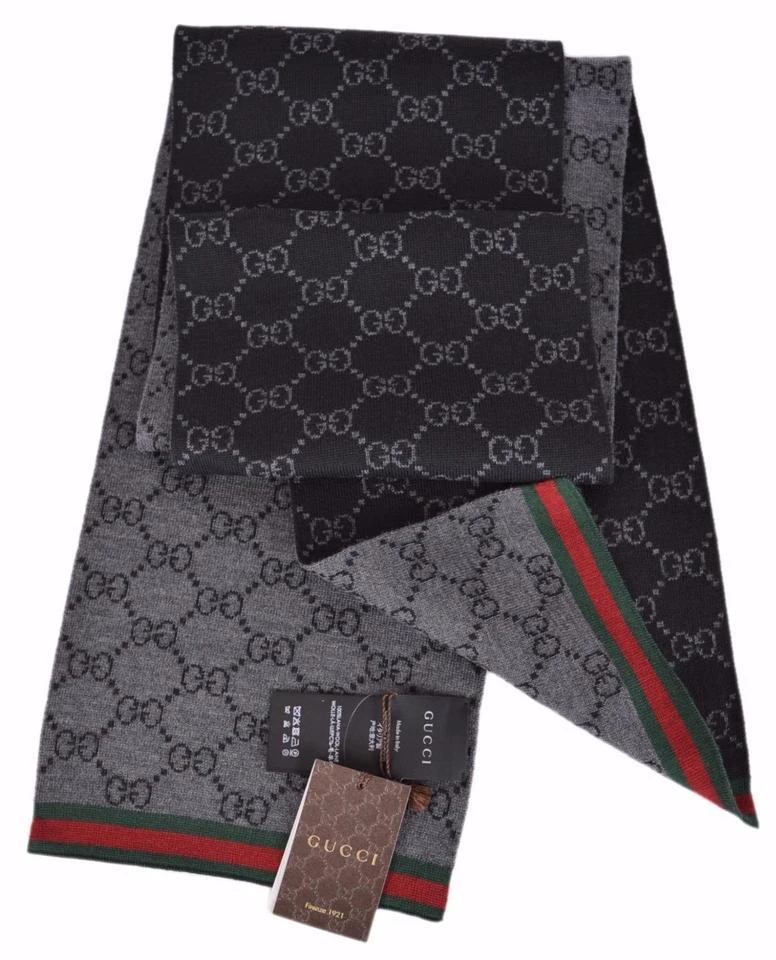 商品Gucci|Gucci 古驰GG字母双面织带羊毛围巾,价格¥3153,第3张图片详细描述