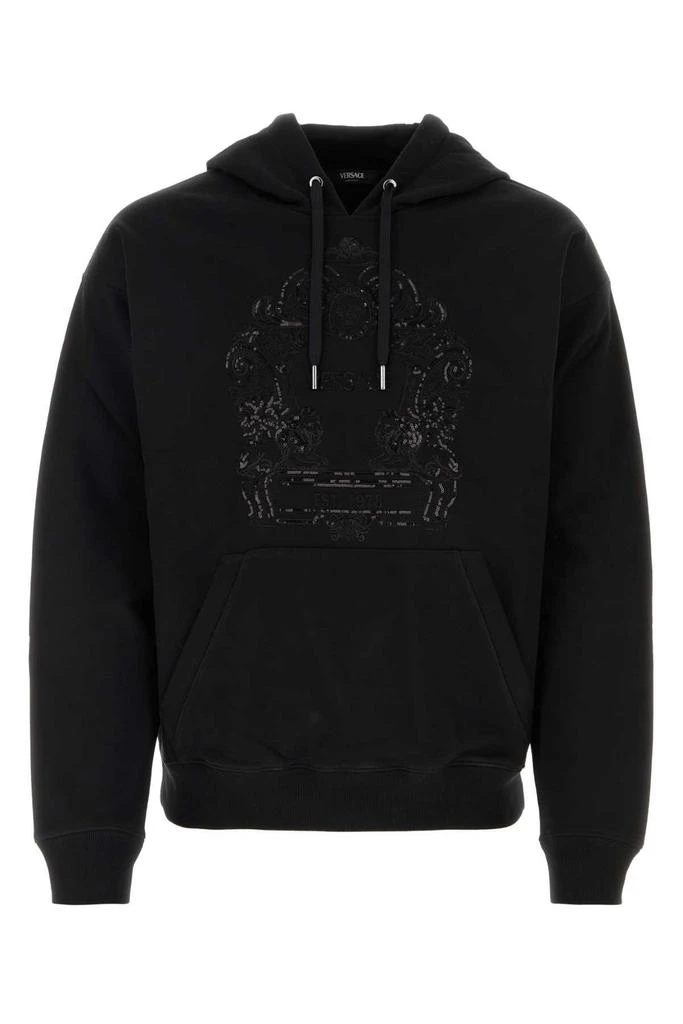 商品Versace|Versace Logo-Embroidered Sequinned Drawstring Hoodie,价格¥5432,第1张图片
