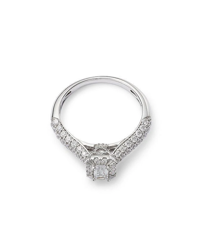 商品Bloomingdale's Fine Collection|Diamond Emerald Cut Halo Ring in 14K White Gold, 1 ct. t.w.,价格¥17395,第3张图片详细描述