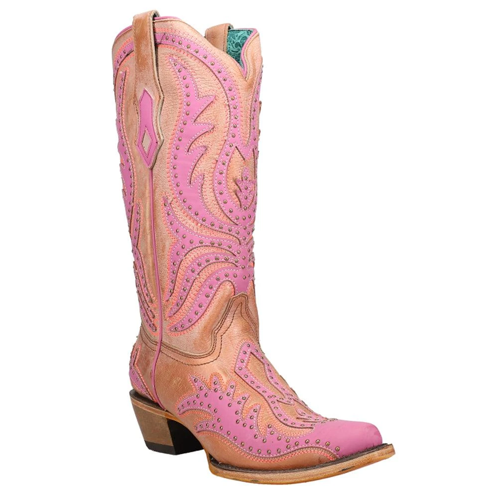 商品Corral Boots|Glow In The Dark Embroidery Tooled Inlay Studded Snip Toe Cowboy Boots,价格¥2472,第2张图片详细描述