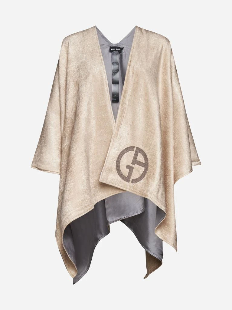 商品Giorgio Armani|Logo wool-blend stole,价格¥4510,第1张图片