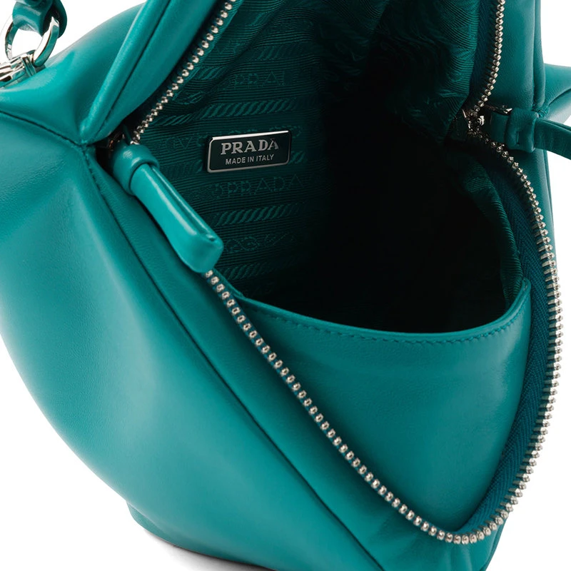 商品Prada|【预售3-7天】PRADA/普拉达 2021秋冬 蓝鸭色光滑纳帕皮革 绗缝经典三角形手提单肩包1BA315_2DX8_F0363_V_OOO,价格¥14703,第6张图片详细描述