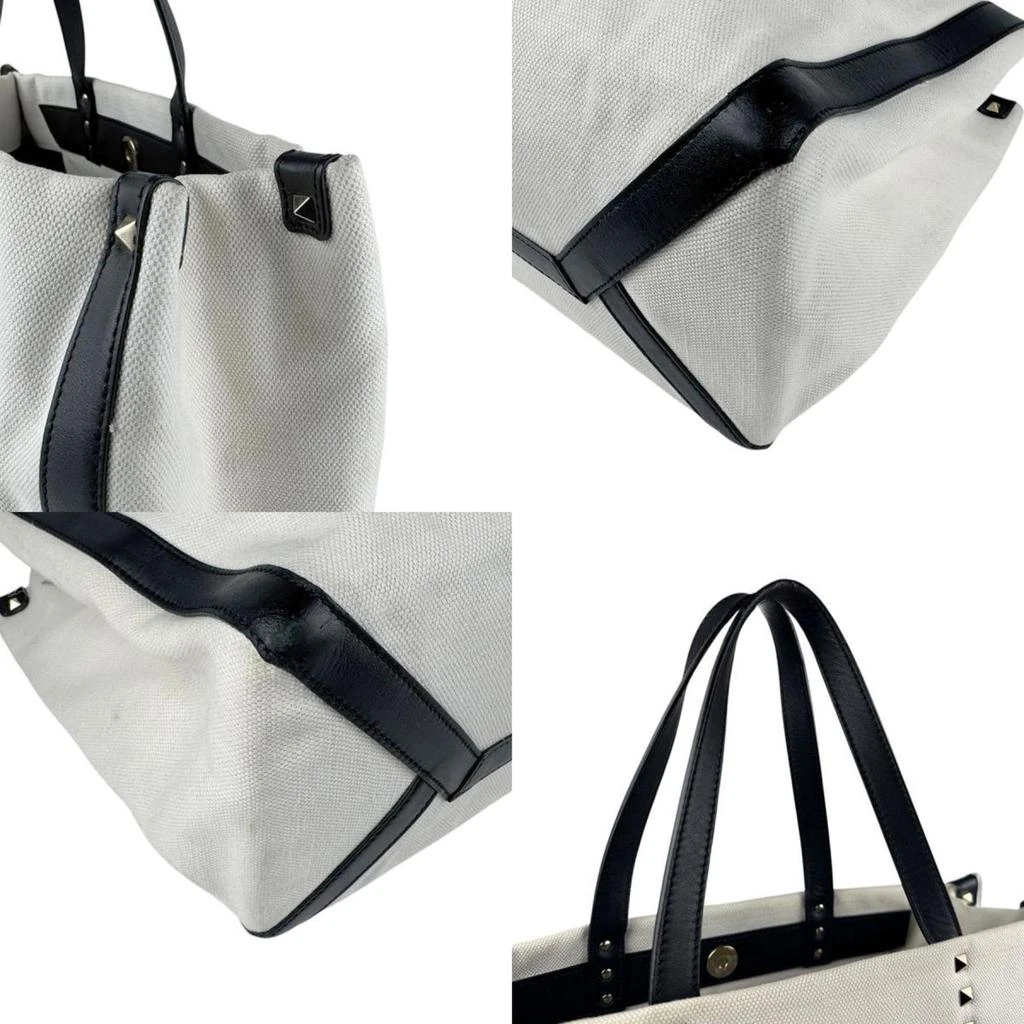 商品[二手商品] Valentino|ivory Canvas Leather Handbag (Pre-Owned),价格¥3814,第4张图片详细描述
