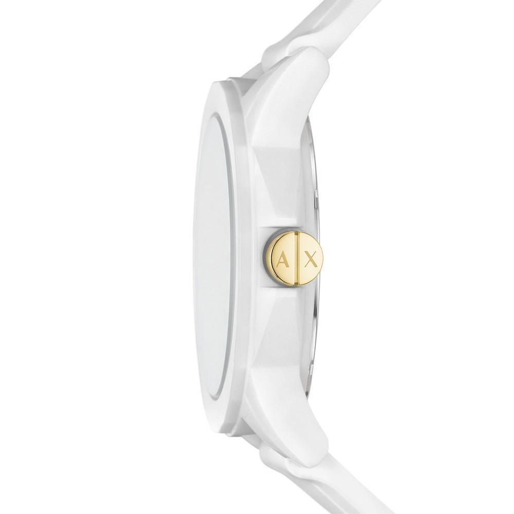 商品Armani Exchange|AX Women's White Silicone Strap Watch with Luggage Tag 36mm,价格¥869,第4张图片详细描述