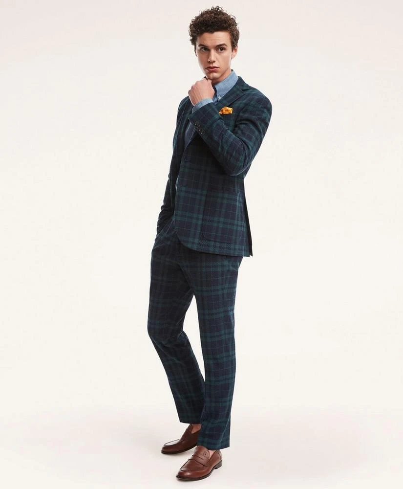 商品Brooks Brothers|Regent Regular-Fit Seersucker Sport Coat, Black Watch Tartan,价格¥2443,第2张图片详细描述