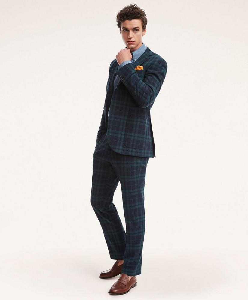 商品Brooks Brothers|Regent Regular-Fit Seersucker Sport Coat, Black Watch Tartan,价格¥2609,第4张图片详细描述