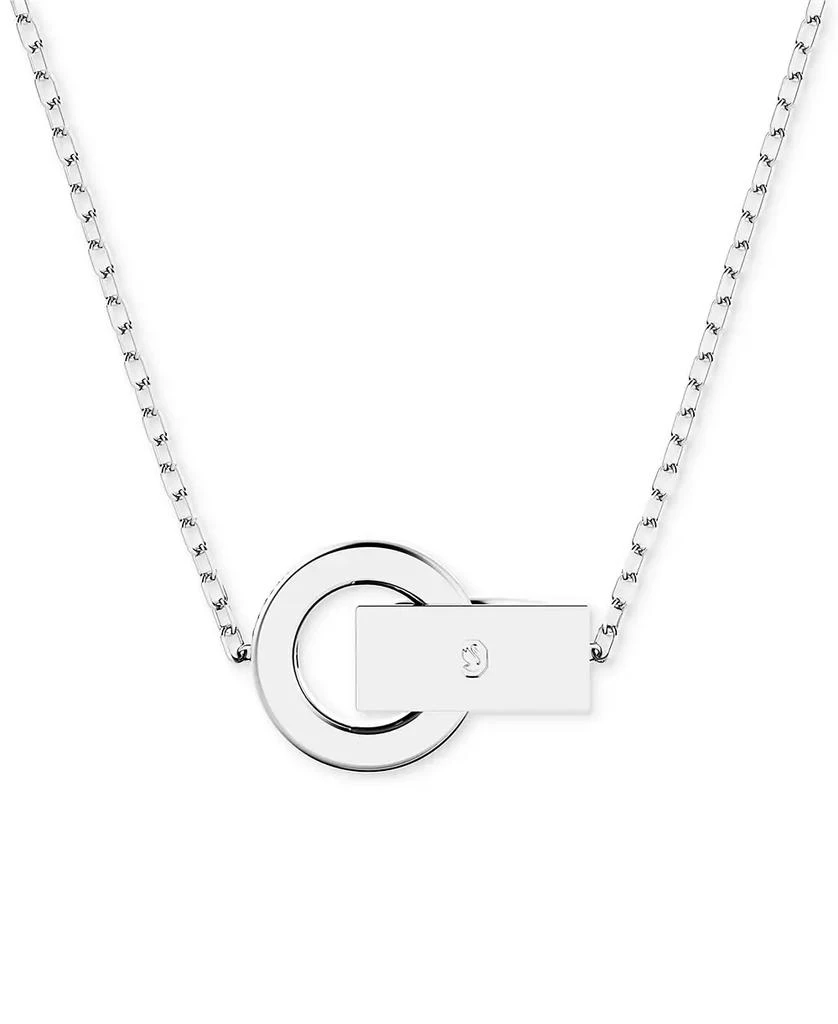 商品Swarovski|Rhodium-Plated Color Pavé Interlocking Loop 29-1/2" Adjustable Pendant Necklace,价格¥1458,第4张图片详细描述