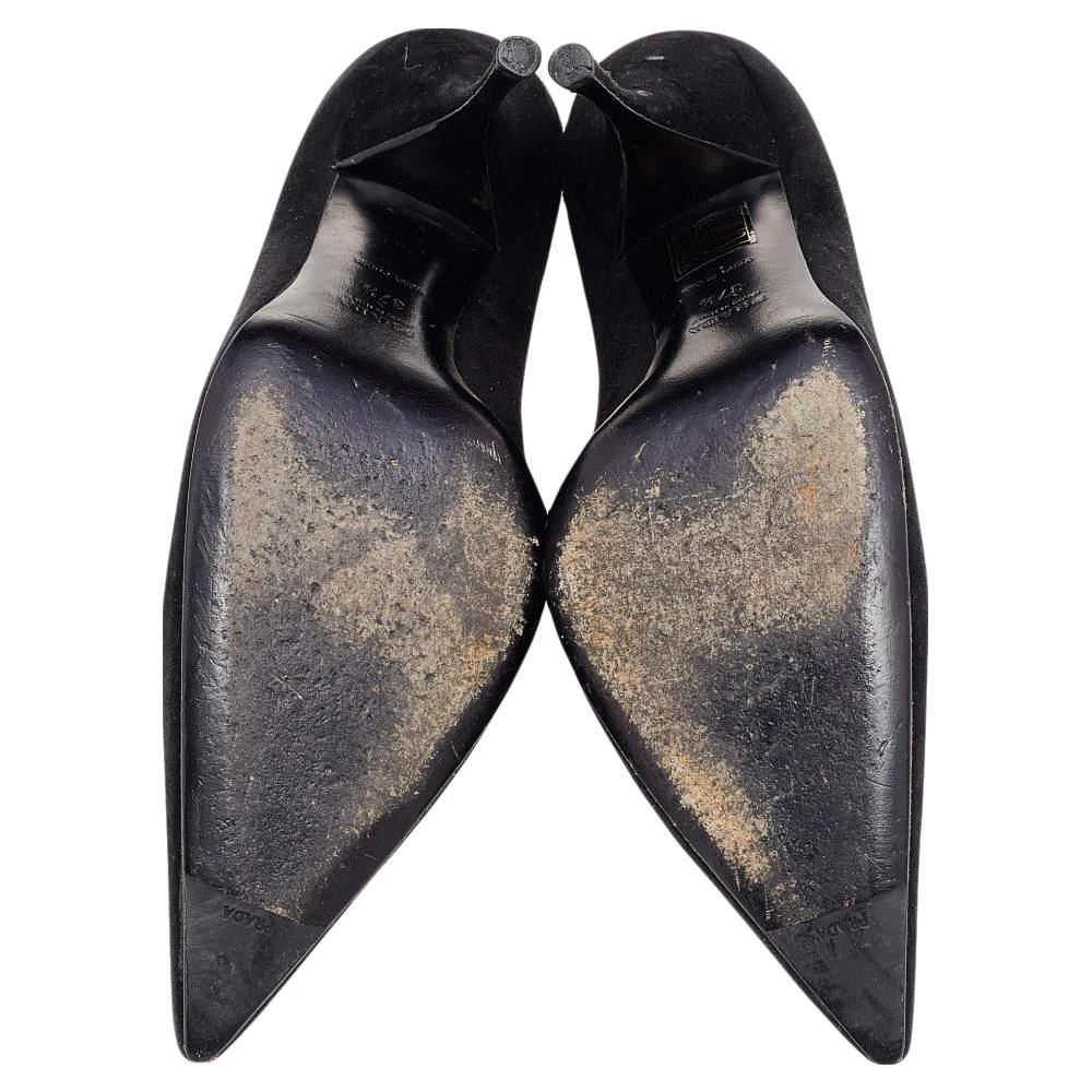 Prada Black Suede Pointed Toe Pumps Size 37.5 商品
