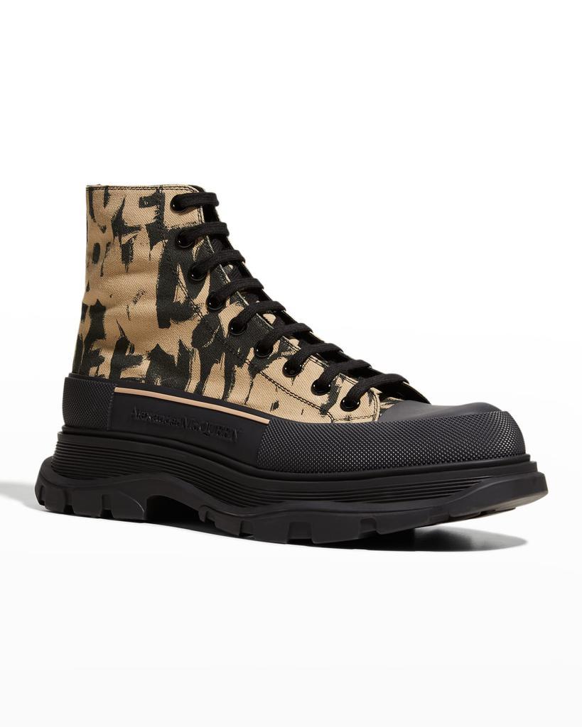 商品Alexander McQueen|Men's Tread Slick Graffiti High-Top Sneakers,价格¥4130,第6张图片详细描述