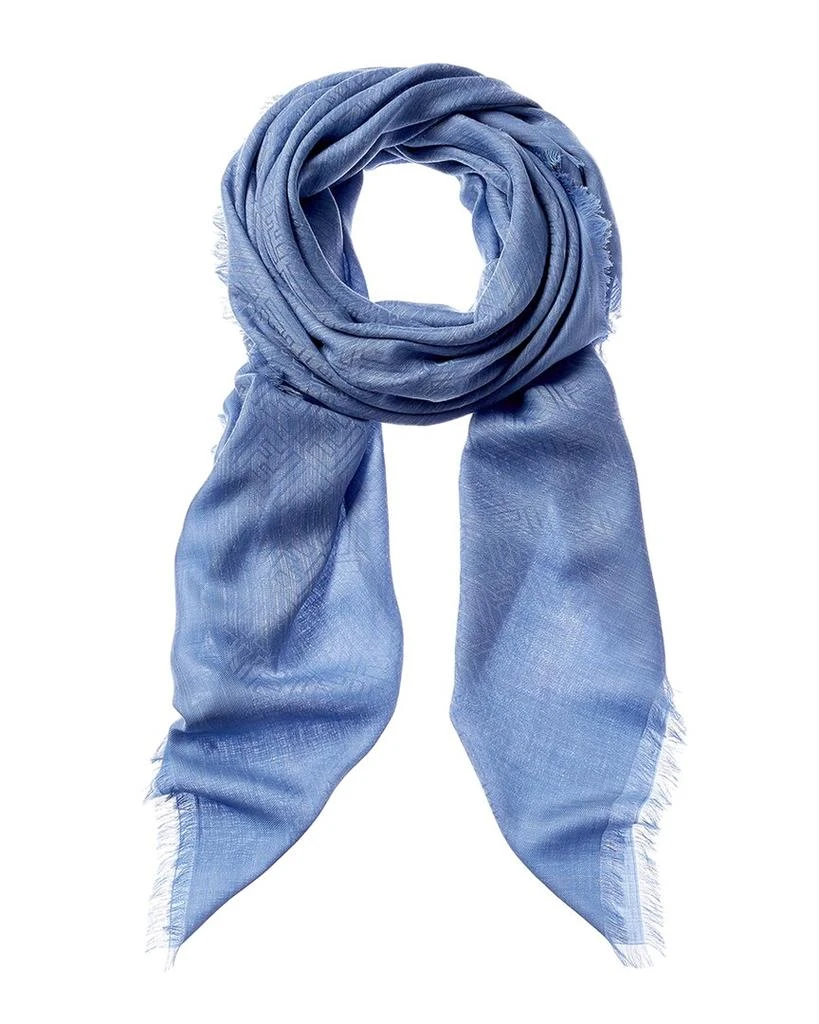 商品[二手商品] Fendi|FENDI Zucca-Print Fringe Silk-Blend Scarf, NWT (Authentic Pre-Owned),价格¥4786,第1张图片