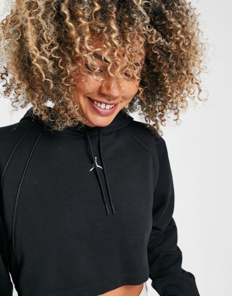 商品Jordan|Jordan Sport fleece cropped pullover hoodie in black,价格¥646,第5张图片详细描述