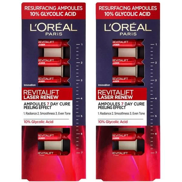 商品L'Oreal Paris|Revitalift Laser Ampoules 10% 果酸精华安瓶（2x7支）,价格¥560,第1张图片